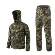 Fishing Tactical Softshell Camouflage Jacket Set Men Army Windbreaker Waterproof Hunting Clothes Camo Military ski Jacket Pants 2024 - buy cheap