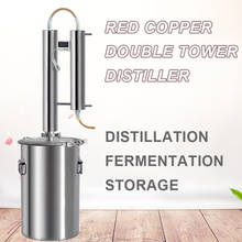 Destilador de cerveza casero, tanque de almacenamiento de barril de fermentación, torre doble de cobre rojo, 12L 2024 - compra barato