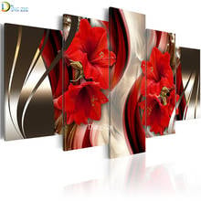 Diamond Embroidery Red Lilies Blossom Diamond Painting Mosaic Flower Full Square/Round Multi-Picture 5Pcs/Set Home Decoration 2024 - buy cheap