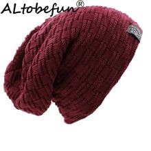 ALTOBEFUN Men Beanie Solid Design Skullies Bonnet Winter Hats For Women Men's Faux Fur Warm Baggy Knitted Winter Hat Caps BHT035 2024 - buy cheap