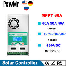PowMr MPPT 60A Solar Charge Controller 12V 24V 36V 48V Auto For Max 190VDC PV Input Vented Sealed Gel Nicd Li Solar Cells Panel 2024 - купить недорого