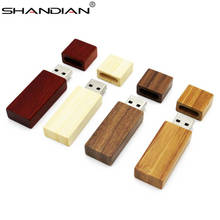 Shandian usb 2.0 de logotipo personalizado, pendrive de madeira flash drive, 4gb 16gb 32gb em bastão de memória, presentes de casamento 2024 - compre barato