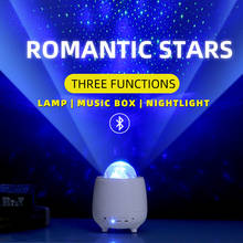 Proyector de estrellas estrelladas de colores románticos, lámpara de proyección de olas oceánicas de sueño con Control remoto, luz nocturna con altavoz de música Bluetooth 2024 - compra barato