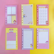 Mini cuaderno de hojas sueltas A6 Kawaii, libreta con 6 agujeros, recambio de papel diario, carpeta espiral, planificador bonito, planificador semanal para hacer, 2020 2024 - compra barato