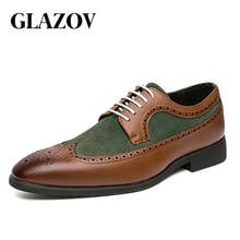 Zapatos de vestir hechos a mano para hombre, calzado Oxford de piel de becerro con puntera, colores mezclados, con cordones, Brogue de lujo, fiesta de boda, formales, 100% 2024 - compra barato