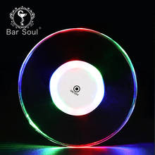 Barra alma cocktail coaster copo luminoso esteiras colorido led luz cocktail decoração gravidade indução criativo barra ferramentas 2024 - compre barato