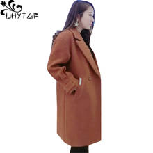 UHYTGF-abrigo de lana con solapa para mujer, chaqueta fina, elegante, fresca y cálida, otoño e invierno, 281 2024 - compra barato