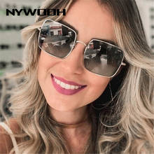 Nywooh retro quadrado óculos de sol mulheres dos homens design da marca vintage óculos de sol metal oceano lente máscaras uv400 2024 - compre barato