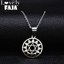 Collar de plata de primera ley con forma de flor de la vida para mujer, Gargantilla, plata esterlina, hexagonal, estilo Yoga, N19477S03 2024 - compra barato