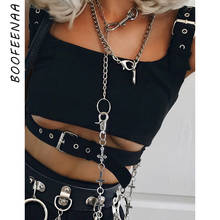 BOOFEENAA Metal Buckle Hollow Out Black Tank Top Women Streetwear Fashion Crop Tops Gothic Sexy Tops Clubwear Summer 2020 C84AZ3 2024 - buy cheap