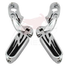 Chrome 1.25" 32mm Short Angled Adjustable Highway Foot Pegs/Peg Mount For Harley 2024 - buy cheap