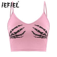 Sexy Vintage White Corset Tops for Women Girls Human Skeleton Skull Crop Top Fashion Y2k Clothes Bustier Cottagecore Camisole 2024 - buy cheap