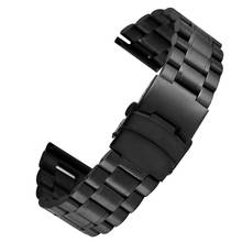 Correa de reloj de acero inoxidable para hombre y mujer, accesorio de pulsera de acero inoxidable sólido pulido, con cierre plegable, de repuesto, 18/20/22mm 2024 - compra barato