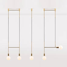 Long led chandelier Italian design pendant lamp Black Rose Gold Kitchen bar restaurant Dining room Iron tube chandelier 2024 - buy cheap