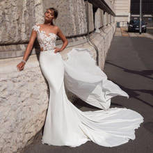 Тонкое свадебное платье русалки на одно плечо с прозрачным лифом 150D шифоновое свадебное платье с длинной лентой vestido de madrinha 2024 - купить недорого