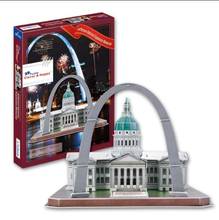 Jefferson National Expansion Memorial US 3D Paper DIY Jigsaw Puzzle Model Educational Toy Kits Children Boy Gift Toy 2024 - buy cheap