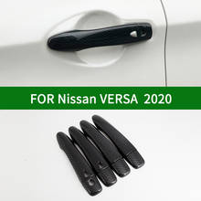 For NISSAN VERSA 2020 car door handle cover,carbon fiber pattern cover trim 2024 - buy cheap