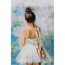 GATYZTORY-Cuadro para pintar por números, kit de pintura artesanal para adultos, figura de niña Ballet, pintura pintada a mano para colorear por números 2024 - compra barato