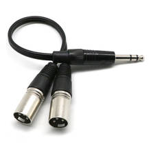 1 фут 1/4 "6,35 мм моно микрофонный кабель для 2 Dual XLR Male 3 Pin Breakout Splitter аудио кабель для микрофона Mic mixer усилитель 2024 - купить недорого