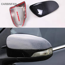 Capa de retrovisor para porta lateral de fibra de carbono, guarnição, decoração, estilo, para toyota corolla altis e170 2013-2018 2024 - compre barato