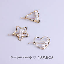New Pearl Hairpins Hair Accessories Jewelry Wedding Star Heart Geometric Triangle Gold Hair Clips Headpiece Pins For Women Girls 2024 - buy cheap
