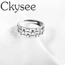 Ckysee, 100% 925 пробы, Серебряная линия, открытое Винтажное кольцо, регулируемое Закрытое кольцо, диаметр 18 мм, серебро 925 пробы, ювелирное изделие 2024 - купить недорого