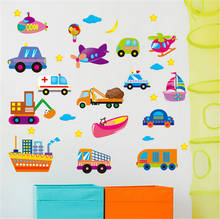 Cartoon Car Wall Stickers For Kids Room Boy Bedroom Home Decoration Mural Art Decals Boy's Room Decor 2024 - buy cheap