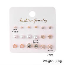 9 pairs/set Stud Earrings Set Earrings for Women Boucle Oreille Femme Korean Fashion серьги oorbellen voor vrouwen Jewelry 2024 - buy cheap