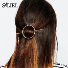 Simple Cool Gold Metal Geometric Hairpin Korean Retro Elegant Hair Accessories 2020 Top Knot Hair Jewelry Coiffures Gifts 2024 - buy cheap