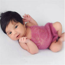 Adereços para fotografia de recém-nascidos, roupas macia de malha de lã em crochê, para bebê menino e meninas, fantasia, acessórios adereços para fotos 2024 - compre barato