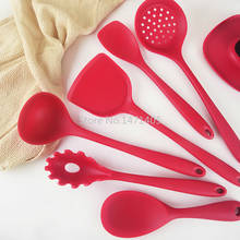 Conjunto de utensílios de cozinha de silicone, conjunto com buraco pendurado, armazenamento criativo, suporte, 7 peças, cozinha, espátula 2024 - compre barato