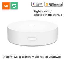 Смарт-шлюз Xiaomi Mijia с несколькими режимами, ZigBee, Wi-Fi, Bluetooth, сетчатые смарт-устройства связи, работает с приложением Mi Home и Apple Homekit 2024 - купить недорого