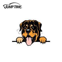 Salto tempo 13x5.5cm para rottweiler bonito peeking cães adesivos de carro dos desenhos animados para carros personalidade decalque pára-brisa carro assessoires 2024 - compre barato