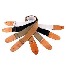 Guitar Strap Cotton Leather Comfortable Universal Belt Solid Color Band Ukulele Straps for Guitar Accessories for Folk Guitar 2024 - buy cheap