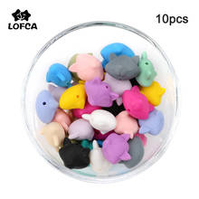 LOFCA 10pcs Silicone Beads Loose Animal Fox Shaped Baby Teethers BPA Free Food Grade Teething Accessories For Necklace Toys DIY 2024 - buy cheap