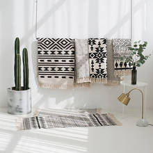 Скандинавский тканый ковер с кисточками, моющийся коврик для пола, гобелен для спальни, декоративный ковер для гостиной 2024 - купить недорого
