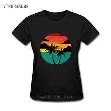 Retro Wave Cartoon Hipster Tees Women Fashion Tropical 3D Tshirt Hawaii Vacationland T-Shirt Sunset Palm Tree Summer Beach Tops 2024 - buy cheap