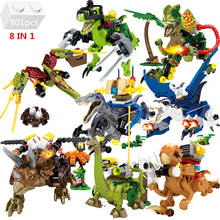 Kit de blocos de construção de dinossauro jurassiced world, tiranossauro voador, baryonyx, modelo clássico, brinquedos para crianças 2024 - compre barato