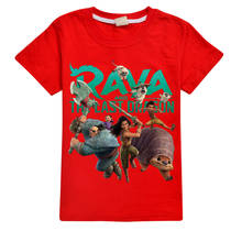 Милая детская футболка Raya и The Last Dragon, дизайнерская забавная Белая Летняя футболка в стиле Харадзюку для маленьких мальчиков и девочек, детская мультяшная одежда 2024 - купить недорого