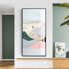 Pintura moderna em tela, pôster de arte em aquarela, montanha e lago, decoração de casa, para sala de estar, quarto 2024 - compre barato