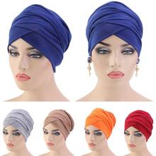 New Muslim Long Tail Scarf Hat Women Turban Chemo Cap Hair Accessories Women Headwraps Head Cover Wrap Caps Headwear Dubai Arab 2024 - buy cheap