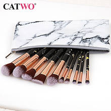 CATWO 10 Pcs Makeup Brushes Tool Set Cosmetic Powder Eye Shadow Foundation Brush Blending Beauty Make Up Brush Maquiagem Hot 2024 - buy cheap