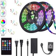 Tira de luces LED Flexible para decoración del hogar, cinta de sincronización con música, 1M, 2M, 5M, 10M, CC de 12V, 5050 RGB, Ruben, para fiesta de navidad 2024 - compra barato