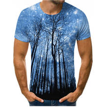 2020 céu estrelado natural astromundo camisetas masculinas 3d impressão moda céu estrelado noite árvores paisagem casual o-pescoço camisetas 2024 - compre barato