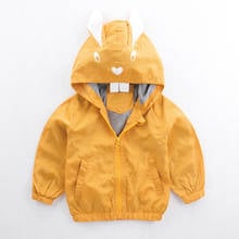 Chaqueta cortavientos con cremallera para niños y niñas, abrigos con estampado de dinosaurio y dibujos animados, Sudadera con capucha de diseñador, prendas de vestir de moda para otoño 2024 - compra barato