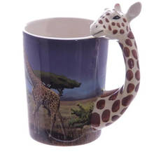 Creative Hand-Painted Cute 3D Animal Tea Cup Ceramic Coffee Mug With Parrot Frog Toucan Giraffe Handle Office Milk Mug Gift 2024 - buy cheap