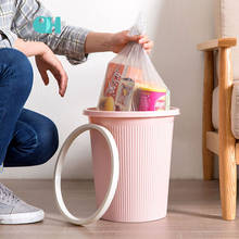 Trash Can Waste Bins with Clamping Ring Kitchen Bedroom Lidless Plastic Paper Basket Kitchen Rubbish Garbage Can Dustbin 2024 - buy cheap