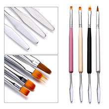 Двухсторонняя УФ-кисть для ногтей, ручка для наращивания ногтей, розовая, черная, Смешанная цветная ручка, УФ-гель, дизайн ногтей, кисти, оборудование 2024 - купить недорого