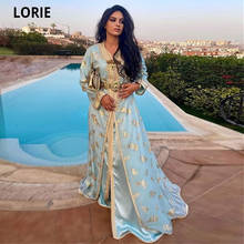 LORIE Arabia Dress for Party Moroccan Kaftan Evening Dresses for Women Formal Long Sleeve Light Blue Prom Gowns Plus Size 2020 2024 - buy cheap