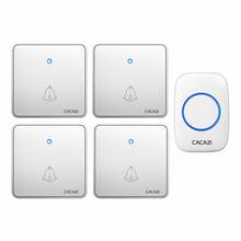CACAZI Wireless Doorbell Waterproof 300M Remote Night Light Receiver 2032 Battery Transmitter Smart House Call Button 220V Chime 2024 - buy cheap